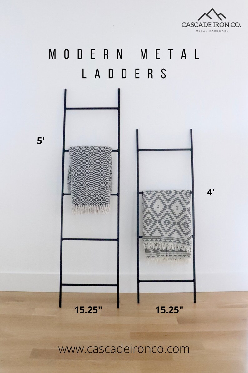 Black Metal Blanket Ladder 4 ft Etsy