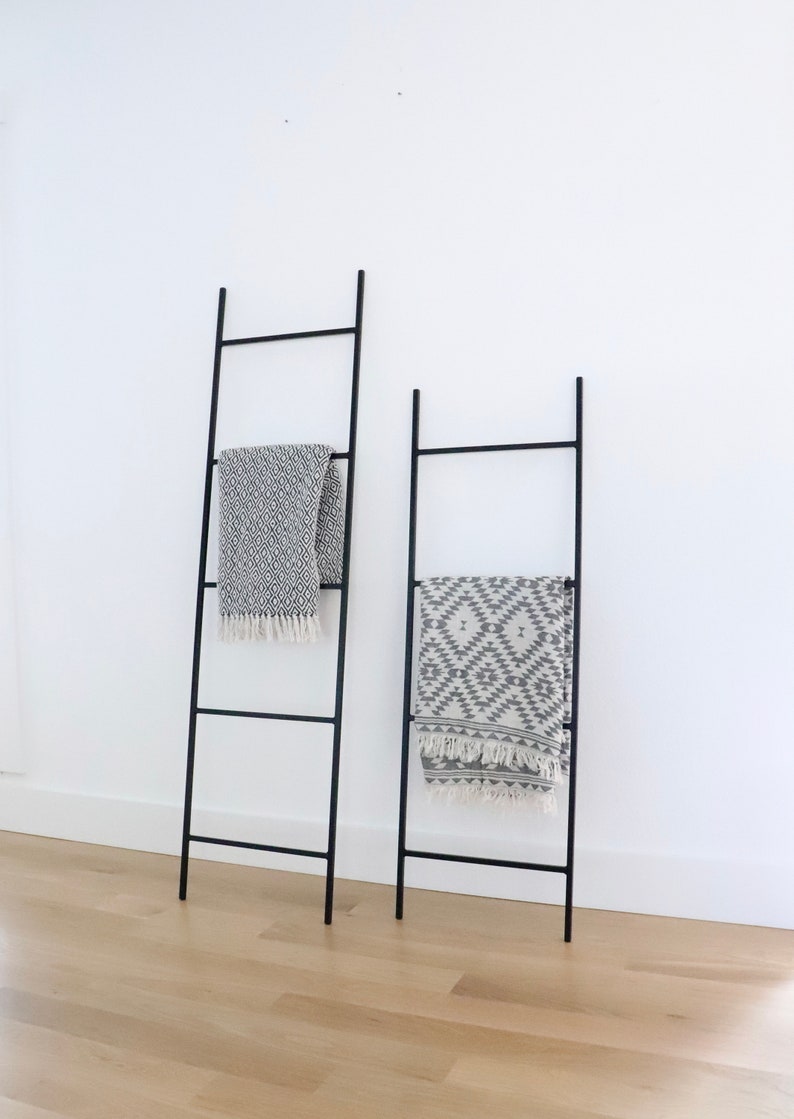 Black Metal Blanket Ladder 4 Ft Etsy