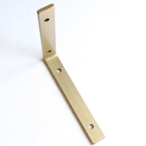 Gold Shelf Bracket for Modern Wall Shelving, Matching Hardware Included