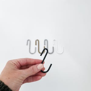 Versatile 2.5 Inch Metal Hanging S Hooks for Kitchen, Plants, Mugs, Utensils - Set of 4