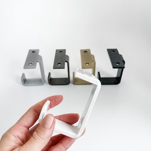 Under Mount Hook for Table, Shelf, Cabinet, Counter - Steel, Black, Brass, White, Silver Options