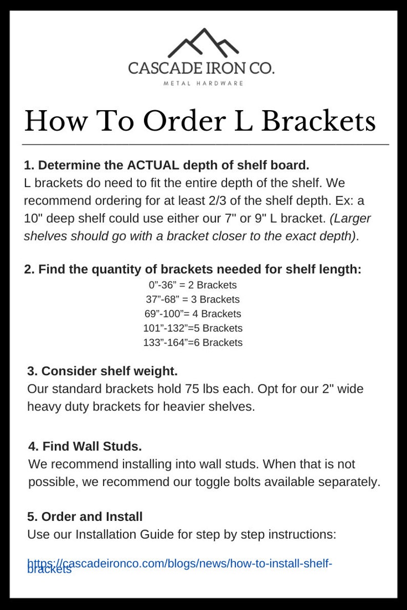 how to order shelf brackets