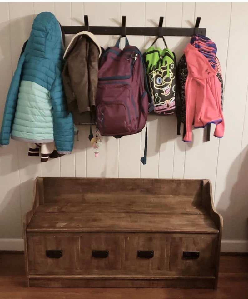 Entryway Hooks for coats, bags, and backpacks
