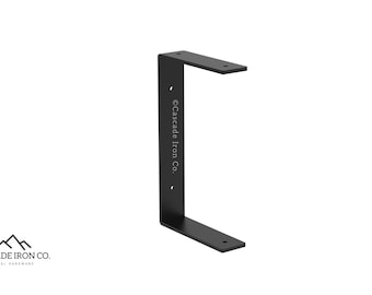 U Bracket for Floating Shelves, Shelf Holder - Available in Brass, Black, Steel, White, Silver