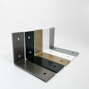 Heavy Duty Bracket, L Brackets for Shelf, Made in USA, Black, Gold, Steel, Silver, & White