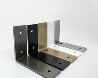 Heavy Duty Bracket, L Brackets for Shelf, Made in USA, Black, Gold, Bronze, Silver, & White