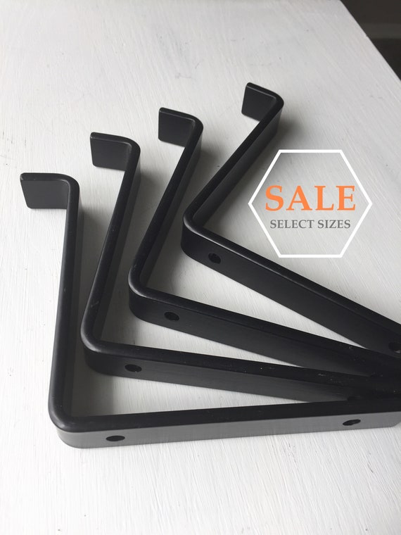 Black Shelf Brackets Open Shelving Supports Select Sizes Etsy