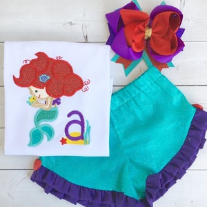 Toddler Girl Outfits, Mermaid Shirts, Little Mermaid Outfit, Princess Outfits for Girls, Custom Toddler Outfits, First Birthday Outfits Girl