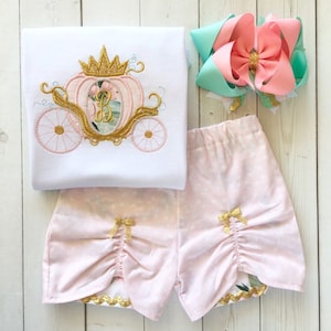 Princess Outfits, Cinderella Outfits, Cinderella Shirt, Princess Outfit for Toddlers, Carriage Shirt, First Birthday Outfit, Fancy Carriage
