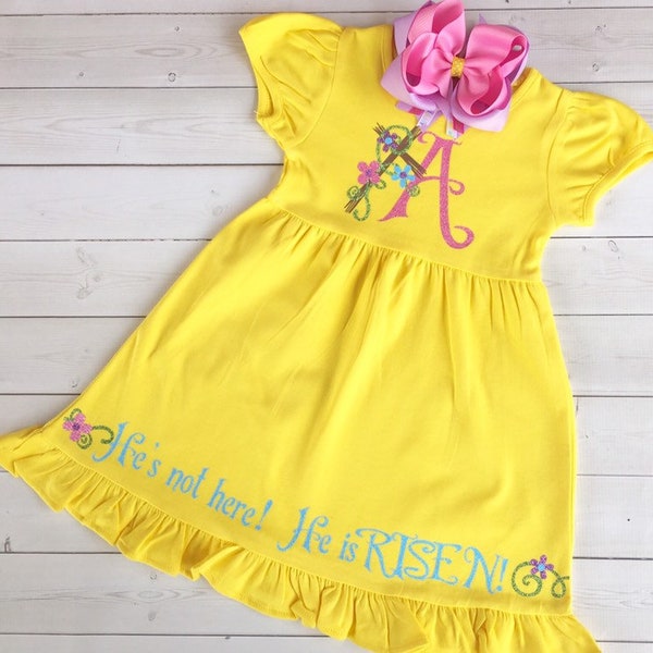 Easter Dress for Girls, He is Risen Dress for Girls, Girls Easter Dresses for Toddlers, Easter Outfit, Easter Outfit for Girls, Custom