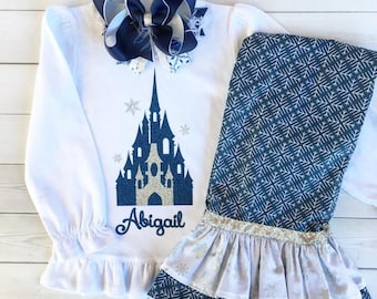 Tenue de princesse, Tenue de château pour les tout-petits, Tenue de reine de glace pour les filles, Chemise de reine des neiges, Tenues d’anniversaire de princesse, Chemises de princesse de neige