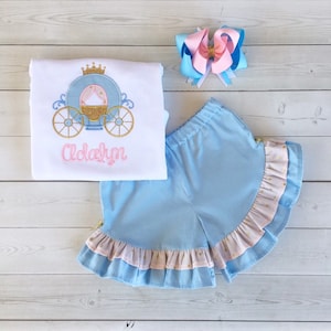 Princess Outfit for Girls, Princess Shirt, Cinderella Outfit, Cinderella Shirt, Carriage Outfits, 1st Birthday Outfit for Girls, Toddler
