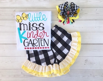 Back To School Outfits for Girls, First Day of School Outfits, Girls Back To School Shirts, Kindergarten Shirts, Custom Outfit