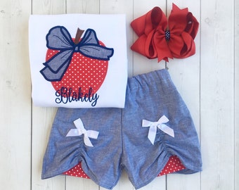 Back To School Outfit for girl, Girls First Day of School, Kindergarten Shirts, Personalized Toddler Outfits, Any Grade Custom Short Set