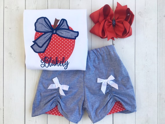 Back To School Outfit for girl, Girls First Day of School, Kindergarten Shirts, Personalized Toddler Outfits, Any Grade Custom Short Set