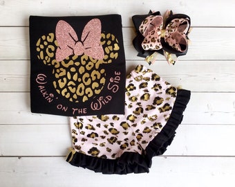 Safari Outfit for Girls, My First Trip Outfit for Girls, Safari Shirt for Girls, Mouse Shirt for Girls, Toddler Outfit, Lion, Custom Outfits
