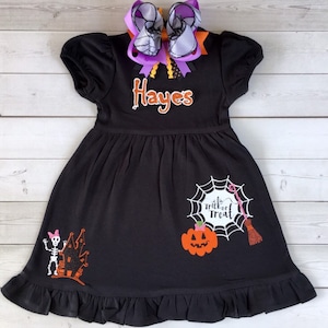 Halloween Dress for Girls, First Halloween Outfit, Toddler Dresses, Personalized Dress, Fall Dress, Halloween outfits, Halloween Party Dress