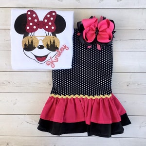 Miss Mouse Outfit, Mouse Shirts for Toddler Girl, First Birthday Outfit for Girls, Cruise Outfits for Girl, Matching Family Shirts, Custom