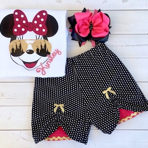Girl Mouse Outfit, Mouse Shirts, My First Trip Outfit for Girls, Girls Cruise Outfit, Birthday Shirt, 1st Birthday Outfit, Personalized