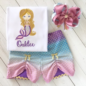 Mermaid Outfit for Girls, Beach Outfit for Girls, Mermaid outfit for girls, Mermaid Shirts, Cruise Outfits, Mermaid Outfit for Toddlers