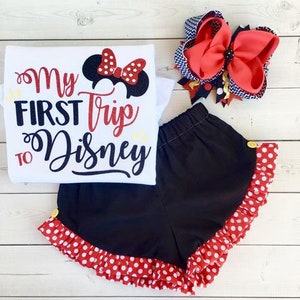 My First Trip Outfit for Girls, Mouse Outfit for Toddler Girl, Girl Mouse Outfit, Princess Outfits, Mouse Shirt for Girls, Family Shirts