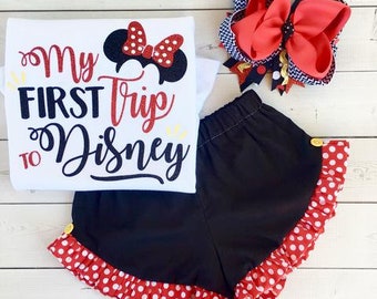 My First Trip Outfit for Girls, Mouse Outfit for Toddler Girl, Girl Mouse Outfit, Princess Outfits, Mouse Shirt for Girls, Family Shirts