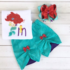 Girls Disney Outfit, The Little Mermaid Shirt, Under the Sea Outfit, Little Mermaid Outfit, Ariel Shirt, Little Mermaid Outfit, Custom