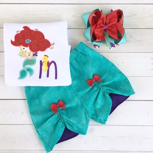 Girls Disney Outfit, The Little Mermaid Shirt, Under the Sea Outfit, Little Mermaid Outfit, Ariel Shirt, Little Mermaid Outfit, Custom