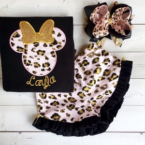 Safari Outfit for Girls, My First Trip Outfit for Girls, Safari Shirt for Girls, Mouse Shirt for Girls, Toddler Outfit, Cheetah, Embroidered