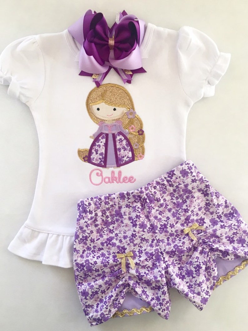 Rapunzel Birthday Outfit Princess Outfit First Trip Shirts Rapunzel Shirt Rapunzel Outfit Princess Outfits for Girls Princess Shirt