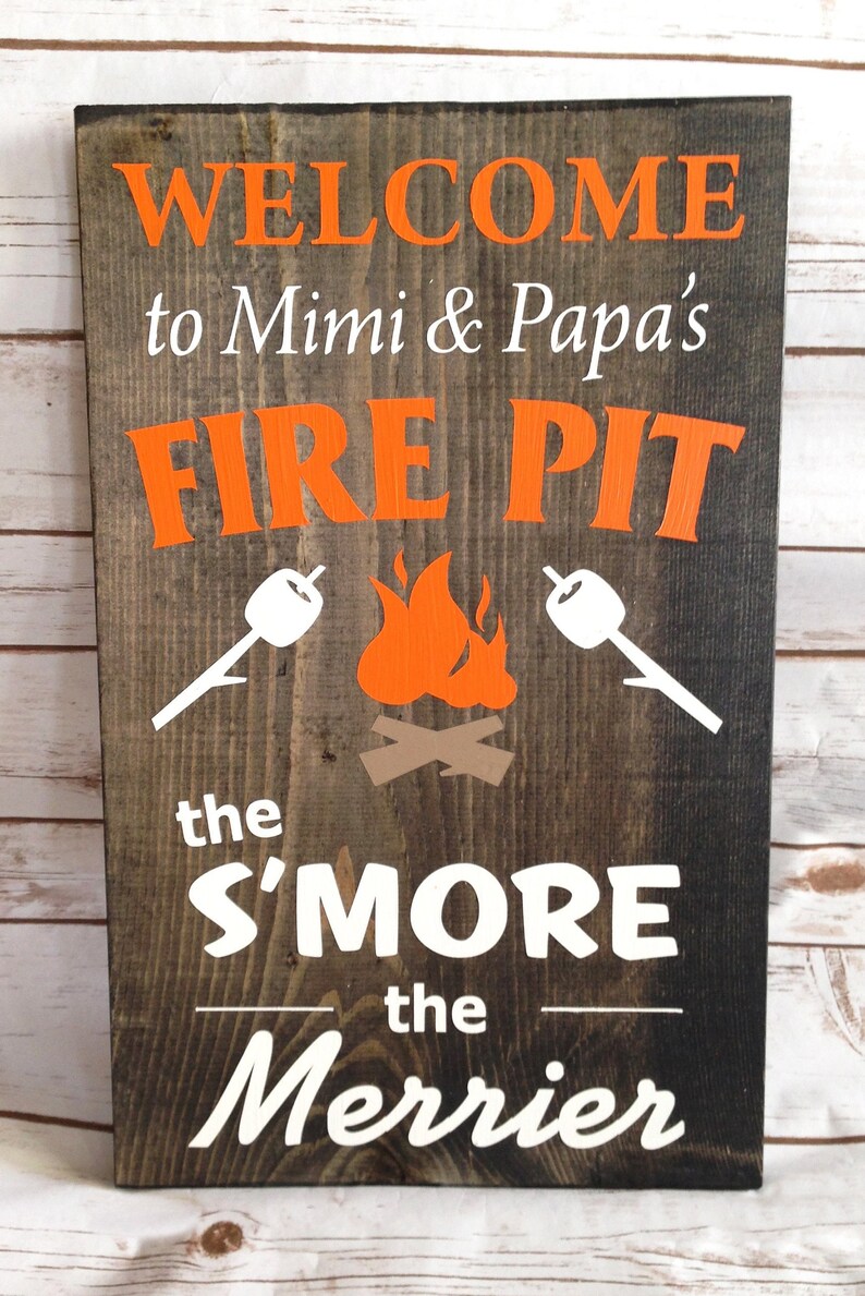 Custom Name Smore The Merrier Fire Pit Sign Outdoor Backyard 50