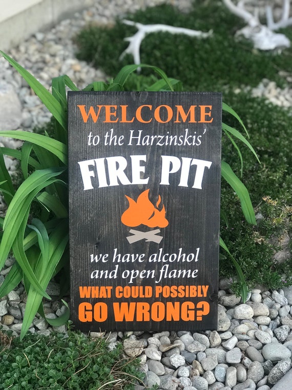 Personalized Fire Pit Open Flame Alcohol What Could Go Wrong Etsy