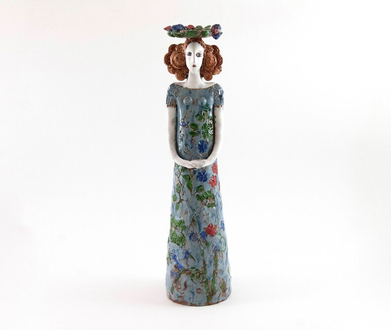 Ceramic sculpture Candle sculpture Female sculpture Woman Etsy