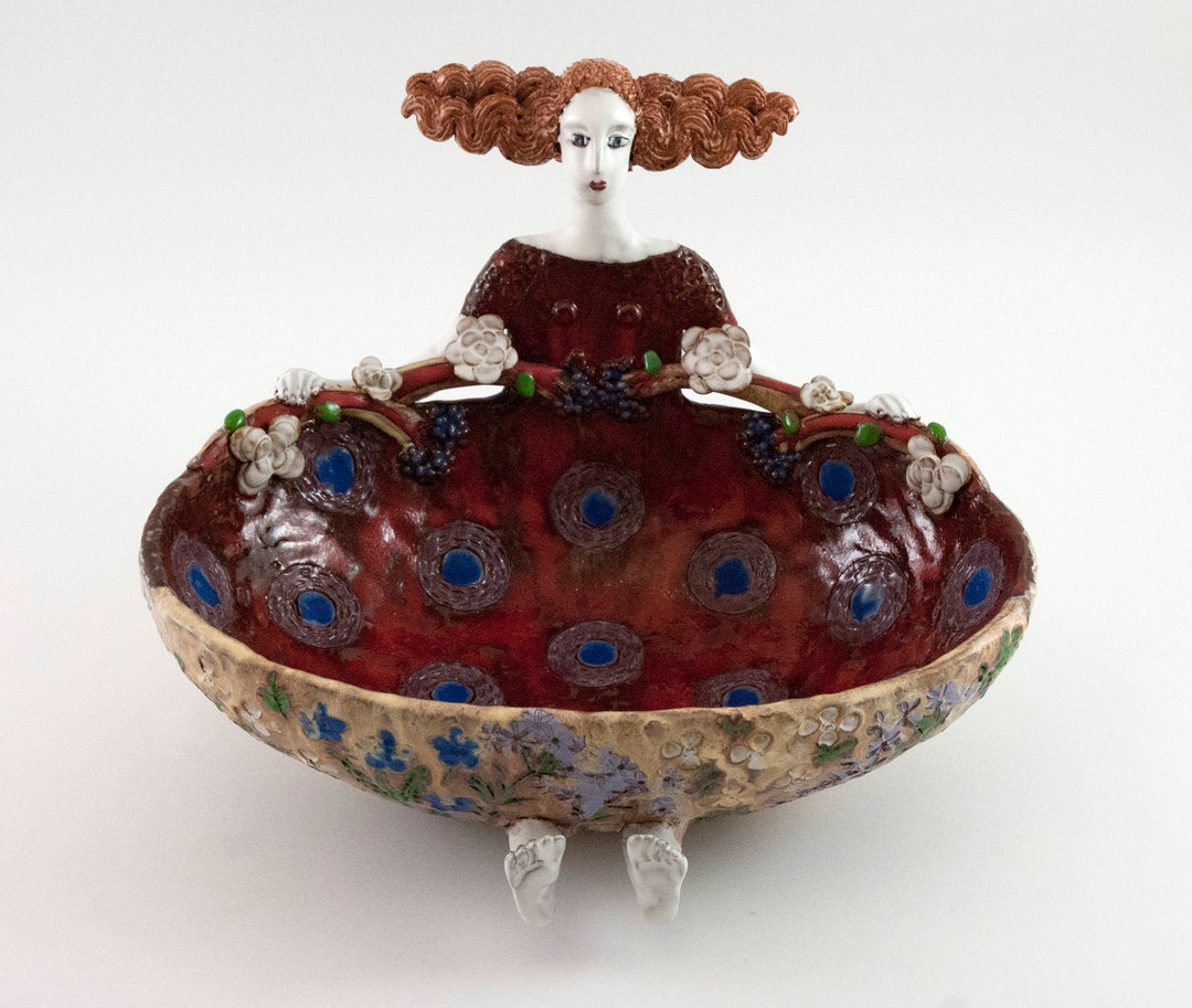 Ceramic Bowl Female Sculpture Handmade Clay Bowl Ceramic - Etsy