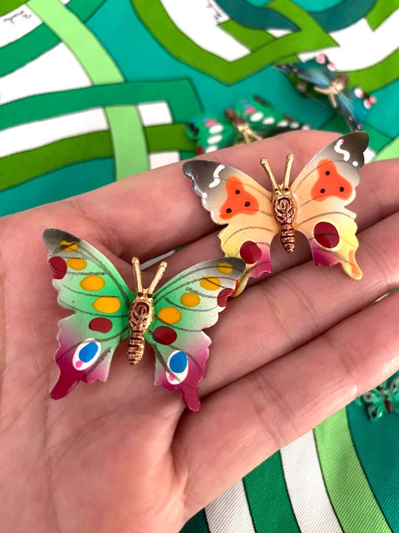 Vintage Colorful Butterfly Pins Set (5 pieces) - image 7