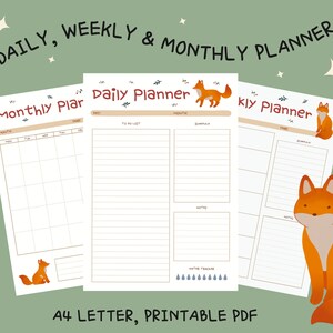 Planificador Digital Diario/ Semanal y Anual Imprimible/ Organizador Simple PDF A4, Carta