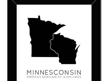 Minnesconsin | 8x10 | America's Dairyland | Land of 10000 Lakes | Midwest Print | Wisconsin Minnesota | Midwest Printable | Instant Download