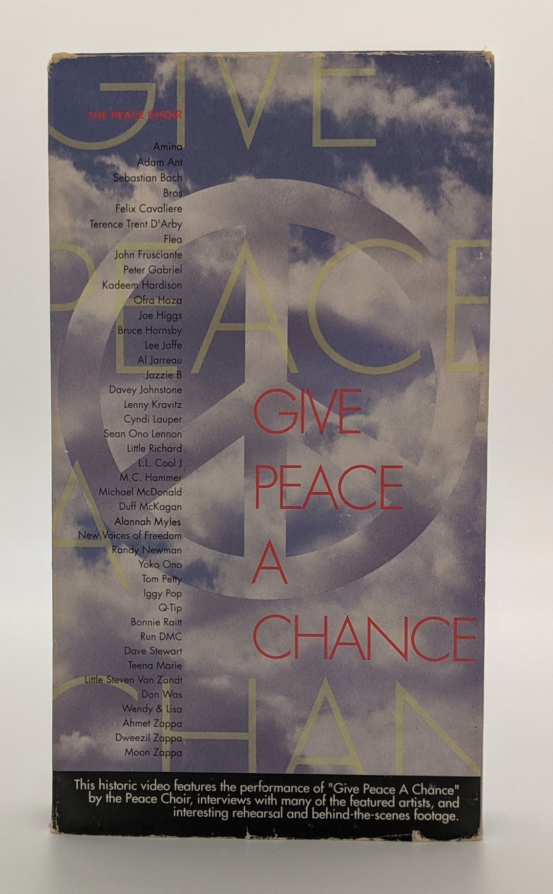 Vintage, VHS, Give, Peace, A, Chance, Cyndi, Lauper, Yoko, Ono, Ofra, Haza,  Adam, Ant, Al, Jarreau, Lenny, Kravitz, Little, Richard, Bros - Etsy ..., image size:1080x1747