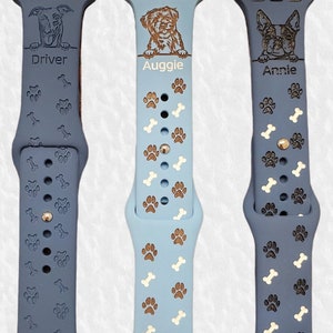 Custom dog breed watch band / personalized pet strap / 20mm and 22mm image 2