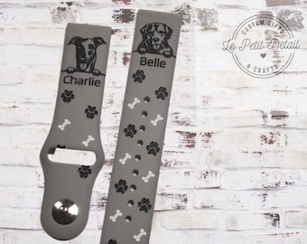 Custom dog breed watch band / personalized pet strap / 20mm and 22mm