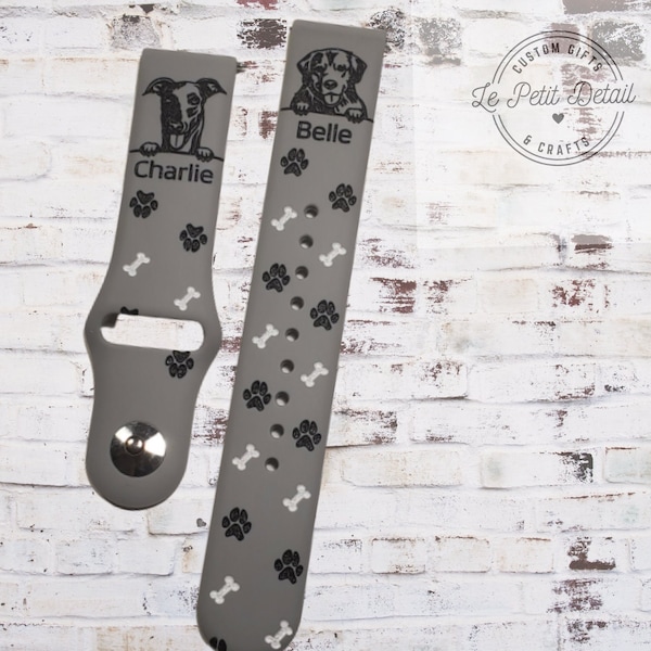 Custom dog breed watch band / personalized pet strap / 20mm and 22mm