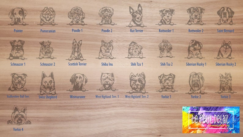 Tic Tac Toe / Tic Tac Paw / Engraved Wood toy / Add your dog's breed image 7