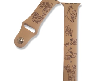 Bambi Watch Band / Thump Flower  / Engraved Strap Band