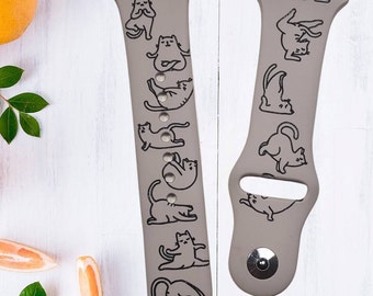 Yoga Cat Watch Band / Sports Silicone Band