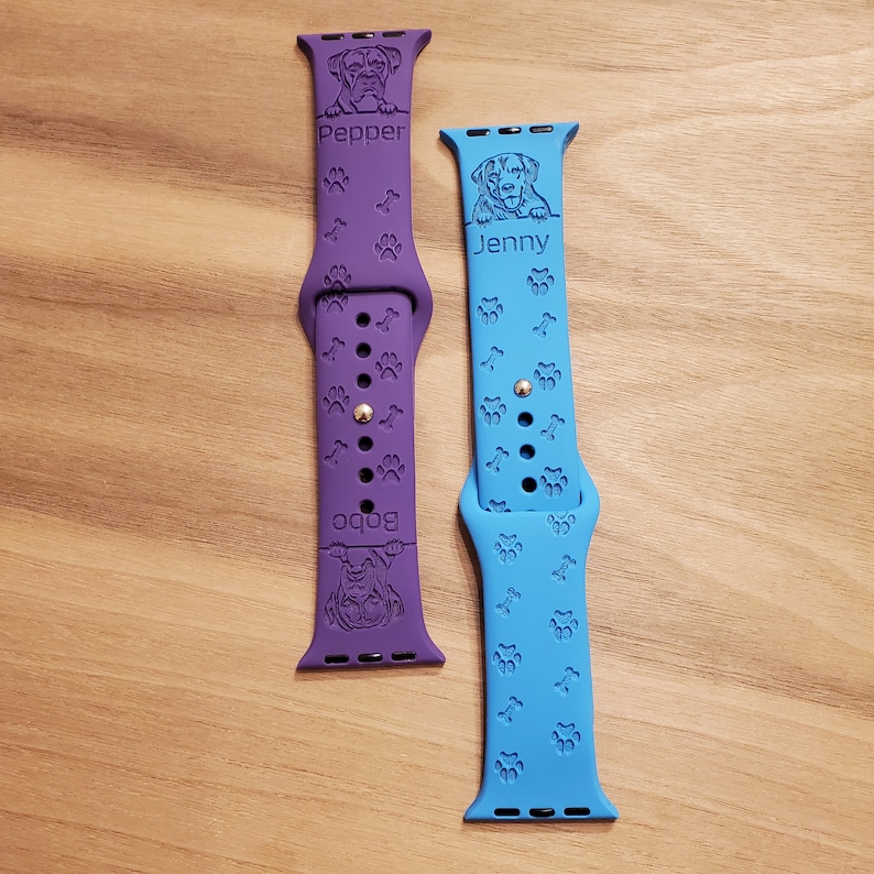 Custom dog breed watch band / personalized pet strap / 20mm and 22mm image 3