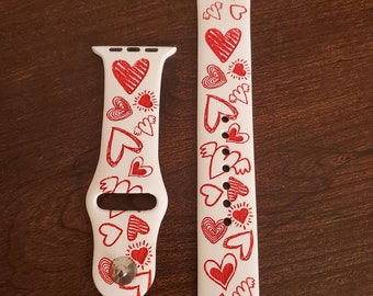 Hearts Watch Band / Hearts / Love / Silicone Watch band