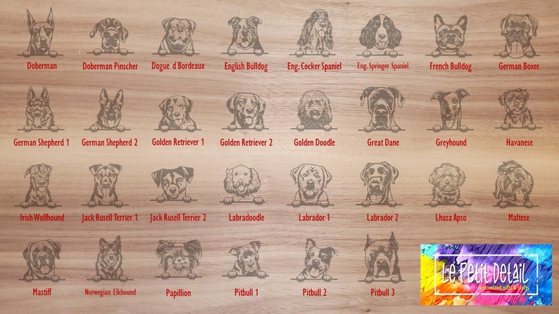 Tic Tac Toe / Tic Tac Paw / Engraved Wood toy / Add your dog's breed image 6