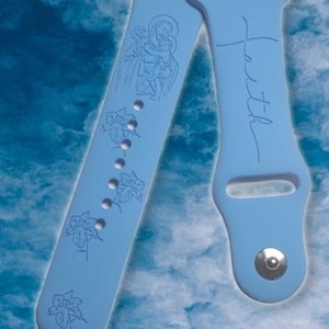 St Joseph Watch Band / Year of St Joseph / Faith Custom Engraved Silicone watch band