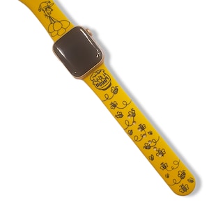 Pooh Watch Band / Winnie hunny bees / Engraved Strap Band image 2