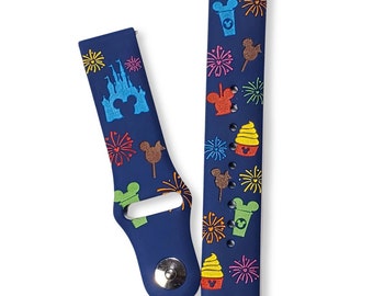 Disney Snacks Watch Band / My favorite Snacks / 20mm / 22mm / Silicone Band